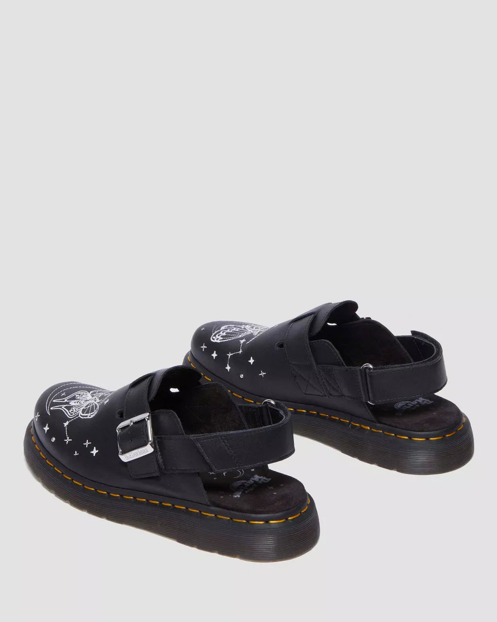 Celestial Moth Embroidered Leather Mules