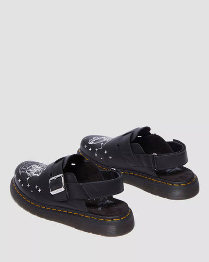 Celestial Moth Embroidered Leather Mules