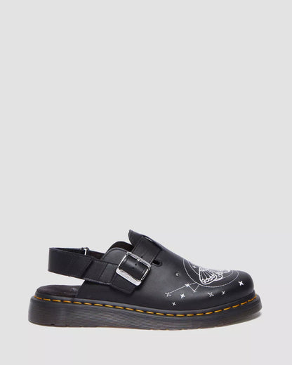 Celestial Moth Embroidered Leather Mules
